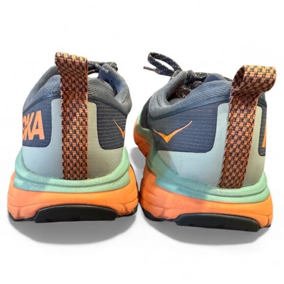 HOKA One One Challenger ATR 6 Real Teal Blue / Cantaloupe Running Shoes Size 9.5 - Picture 4 of 8